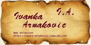 Ivanka Armaković vizit kartica